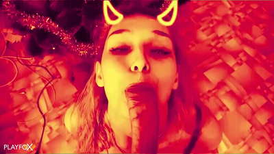 Devilish Hottie gëtt wierklech gutt gefickt a kritt kum op hirem Arsch